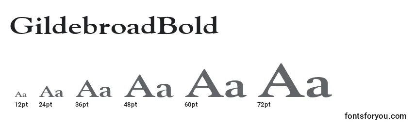 GildebroadBold-fontin koot