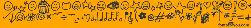 Czcionka JennyDoodles – czarne czcionki na pomarańczowym tle