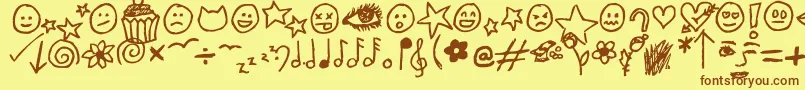 JennyDoodles Font – Brown Fonts on Yellow Background
