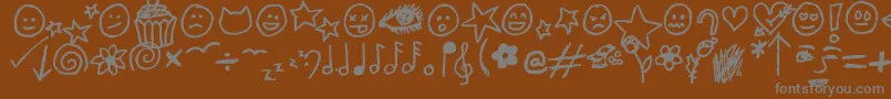 fuente JennyDoodles – Fuentes Grises Sobre Fondo Marrón