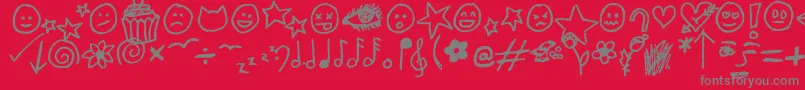 Police JennyDoodles – polices grises sur fond rouge