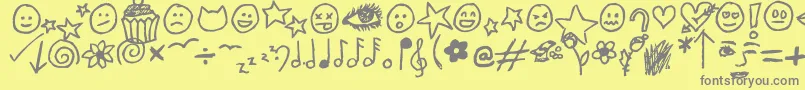 JennyDoodles Font – Gray Fonts on Yellow Background