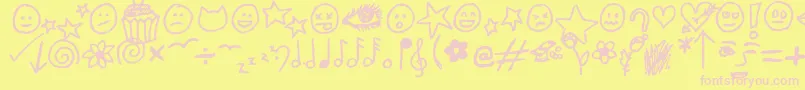 JennyDoodles Font – Pink Fonts on Yellow Background