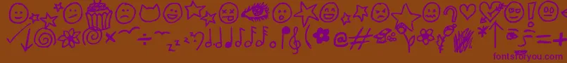 JennyDoodles Font – Purple Fonts on Brown Background