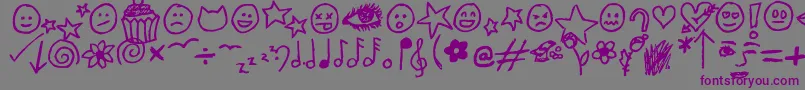 JennyDoodles Font – Purple Fonts on Gray Background