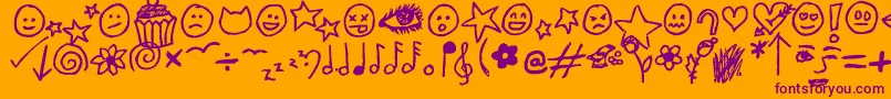 JennyDoodles Font – Purple Fonts on Orange Background