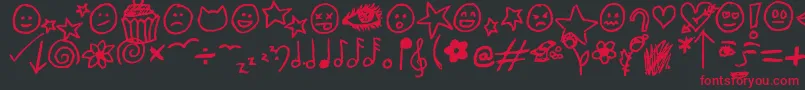 fuente JennyDoodles – Fuentes Rojas Sobre Fondo Negro