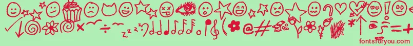 Police JennyDoodles – polices rouges sur fond vert