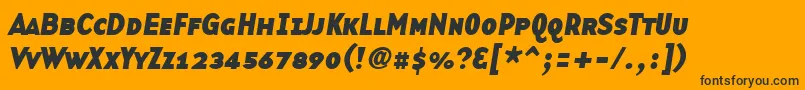 BasetwsanssmallcapsBoldItalic Font – Black Fonts on Orange Background