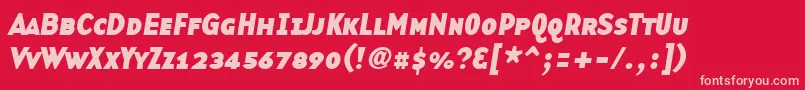 BasetwsanssmallcapsBoldItalic Font – Pink Fonts on Red Background