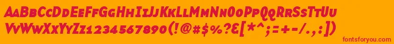 フォントBasetwsanssmallcapsBoldItalic – オレンジの背景に赤い文字