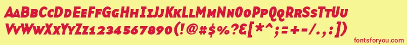 BasetwsanssmallcapsBoldItalic Font – Red Fonts on Yellow Background