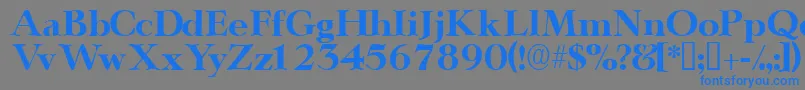 フォントTeronodisplayssk – 灰色の背景に青い文字