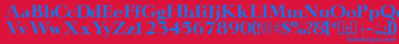 Fonte Teronodisplayssk – fontes azuis em um fundo vermelho