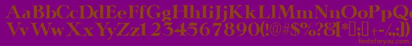 Teronodisplayssk-fontti – ruskeat fontit violetilla taustalla