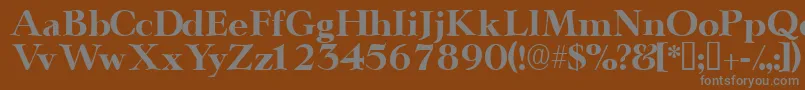 Teronodisplayssk-fontti – harmaat kirjasimet ruskealla taustalla