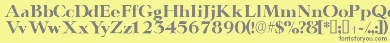 Teronodisplayssk Font – Gray Fonts on Yellow Background