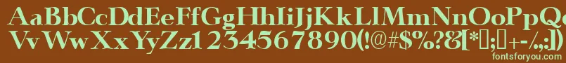 Teronodisplayssk Font – Green Fonts on Brown Background