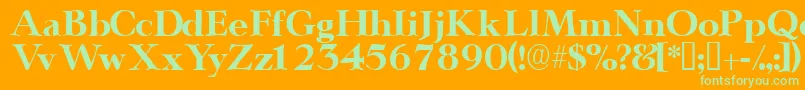 Teronodisplayssk Font – Green Fonts on Orange Background