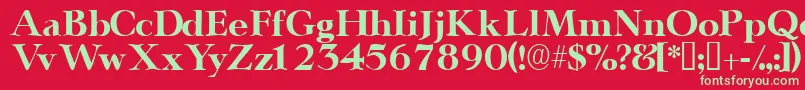 Teronodisplayssk Font – Green Fonts on Red Background