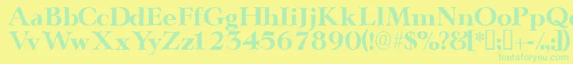 Teronodisplayssk Font – Green Fonts on Yellow Background