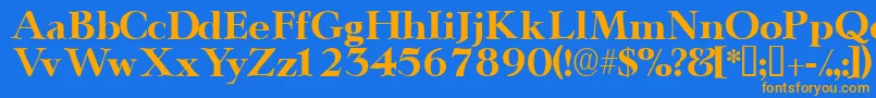 Teronodisplayssk Font – Orange Fonts on Blue Background