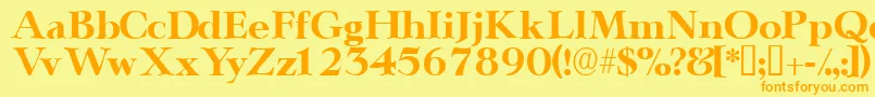 Teronodisplayssk Font – Orange Fonts on Yellow Background