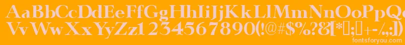 Teronodisplayssk-fontti – vaaleanpunaiset fontit oranssilla taustalla