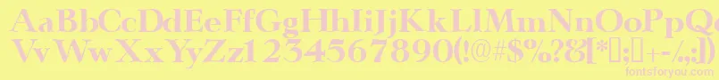 Fonte Teronodisplayssk – fontes rosa em um fundo amarelo