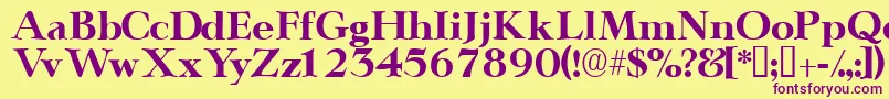 Teronodisplayssk Font – Purple Fonts on Yellow Background