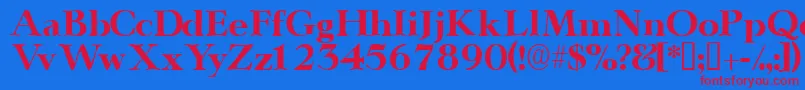 Teronodisplayssk Font – Red Fonts on Blue Background