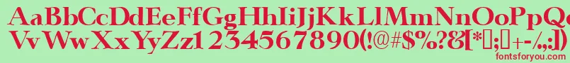Teronodisplayssk-fontti – punaiset fontit vihreällä taustalla