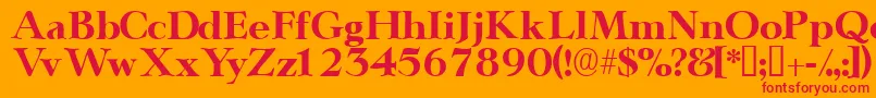 Teronodisplayssk Font – Red Fonts on Orange Background