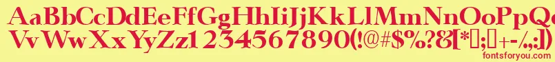 Teronodisplayssk Font – Red Fonts on Yellow Background