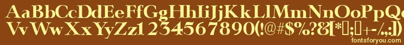 Teronodisplayssk-fontti – keltaiset fontit ruskealla taustalla