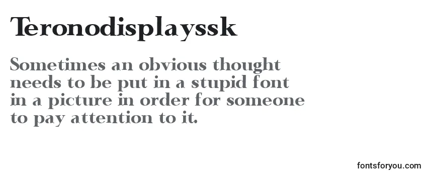 Review of the Teronodisplayssk Font