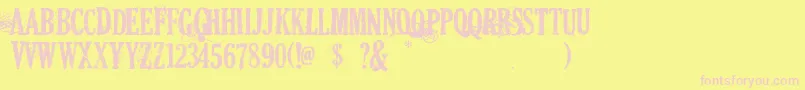 DeadsecretaryUnderscoreVersion Font – Pink Fonts on Yellow Background