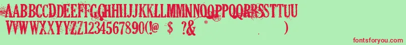 DeadsecretaryUnderscoreVersion Font – Red Fonts on Green Background