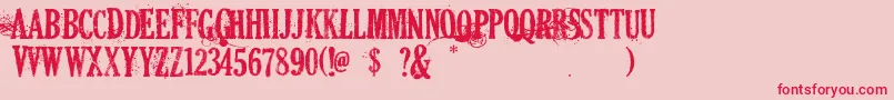 DeadsecretaryUnderscoreVersion Font – Red Fonts on Pink Background