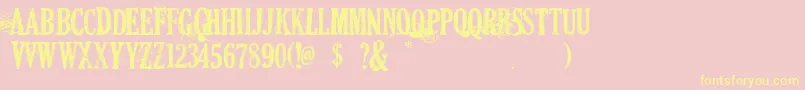 DeadsecretaryUnderscoreVersion Font – Yellow Fonts on Pink Background