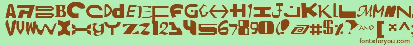 Amalv2-Schriftart – Braune Schriften auf grünem Hintergrund