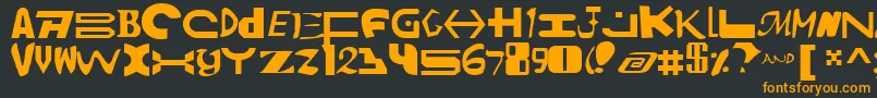 Amalv2-fontti – oranssit fontit mustalla taustalla