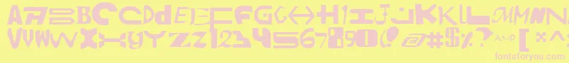 Czcionka Amalv2 – różowe czcionki na żółtym tle