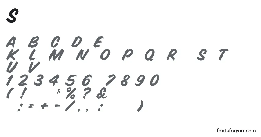 Snyderspeed-fontti – aakkoset, numerot, erikoismerkit