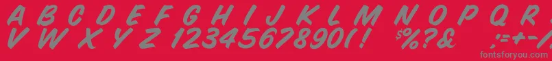Snyderspeed Font – Gray Fonts on Red Background
