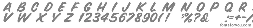 フォントSnyderspeed – 白い背景に灰色の文字