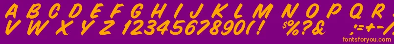 Snyderspeed Font – Orange Fonts on Purple Background