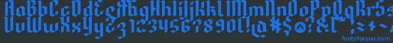 DreifrakturMac Font – Blue Fonts on Black Background