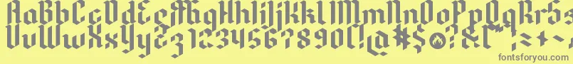 DreifrakturMac Font – Gray Fonts on Yellow Background