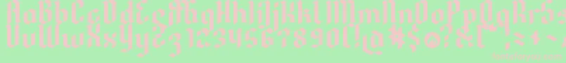 DreifrakturMac Font – Pink Fonts on Green Background